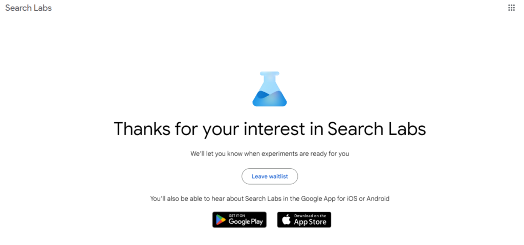 Search Lab Join Waiting List